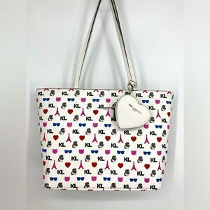 NWT Karl Lagerfeld Paris Adele Multi Color Logo Tote